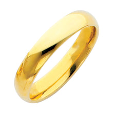 Ioka Jewelry - 14k Solid Yellow Gold 4mm Plain Comfort Fit Wedding Band