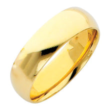 Ioka Jewelry - 14k Solid Yellow Gold 6mm Plain Comfort Fit Wedding Band