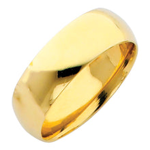 Ioka Jewelry - 14k Solid Yellow Gold 7mm Plain Comfort Fit Wedding Band