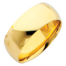 Ioka Jewelry - 14k Solid Yellow Gold 8mm Plain Comfort Fit Wedding Band