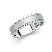 Ioka Jewelry - 14K White Gold 5mm Sand Blast Wedding Band Ring
