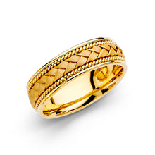 Ioka Jewelry - 14K Yellow Gold 6mm Braided Wedding Band Ring