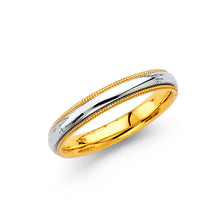 Ioka Jewelry - 14K Two Tone White and Yellow Gold 3.3mm Comfort Fit Wedding Band Ring