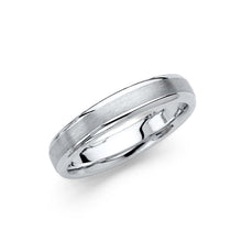 Ioka Jewelry - 14K White Gold 4mm Brushed Wedding Band Ring