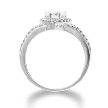 Ioka Jewelry - 1.25 Ct. Heart Love Cut Cubic Zirconia CZ 4MM Ring Solid 14K White Gold With Stones on Band