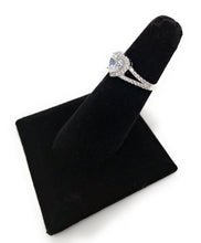 Ioka Jewelry - 1.25 Ct. Heart Love Cut Cubic Zirconia CZ 4MM Ring Solid 14K White Gold With Stones on Band