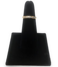 Ioka Jewelry - Womens Solid 3MM Wedding Band Solid 14K Yellow Gold Ring with Cubic Zirconia CZ Stones