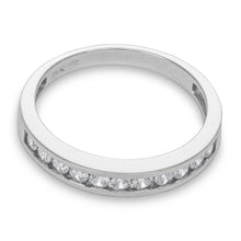 Ioka Jewelry - Womens Solid 3MM Wedding Band Solid 14K Yellow Gold Ring with Cubic Zirconia CZ Stones