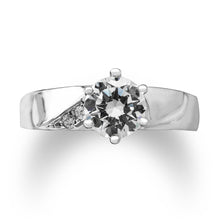 Ioka Jewelry - 1 Ct. Cubic Zirconia CZ Solitaire Round Cut 4MM Engagement Ring Solid 14K White Gold With Stones on Band