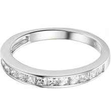 Ioka Jewelry - 14K White Solid Gold 1 Ct. Princess Cut Cubic Zirconia CZ Wedding Engagement Ring Set