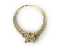 Ioka Jewelry - 14K Solid Gold 1.25 Ct. Round Cut Cubic Zirconia CZ Wedding Engagement Ring