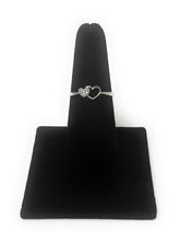 Ioka Jewelry - 14K White Solid Gold Double Heart Pave Fancy Cubic Zirconia CZ Ring