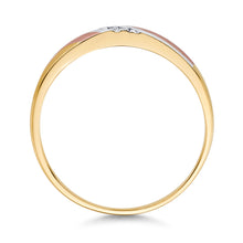 Ioka Jewelry - 14K Tri Color Solid Gold Cubic Zirconia CZ Ring Men's Band