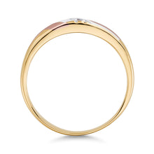 Ioka Jewelry - 14K Tri Color Solid Gold Cubic Zirconia CZ Women's - WEDDING BAND ONLY