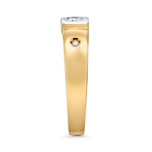 Ioka Jewelry - 14K Tri Color Solid Gold Cubic Zirconia CZ Ring Men's Band