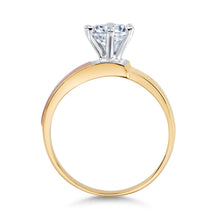Ioka Jewelry - 14K Tri Color Solid Gold 1 Ct. Round Cut Cubic Zirconia CZ Wedding - ENGAGEMENT RING ONLY