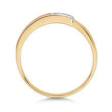 Ioka Jewelry - 14K Tri Color Solid Gold Cubic Zirconia CZ Women's - WEDDING BAND ONLY
