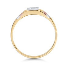 Ioka Jewelry - 14K Tri Color Solid Gold Cubic Zirconia CZ Women's - WEDDING BAND ONLY