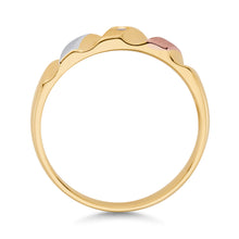 Ioka Jewelry - 14K Tri Color Solid Gold Cubic Zirconia CZ Ring Men's Band