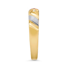 Ioka Jewelry - 14K Tri Color Solid Gold Cubic Zirconia CZ Women's - WEDDING BAND ONLY