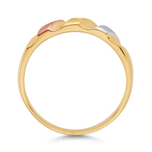 Ioka Jewelry - 14K Tri Color Solid Gold Cubic Zirconia CZ Women's - WEDDING BAND ONLY