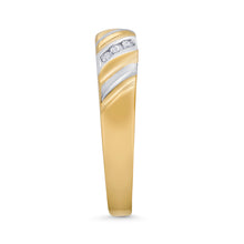 Ioka Jewelry - 14K Two Tone Solid Gold Cubic Zirconia CZ Women's - WEDDING BAND ONLY