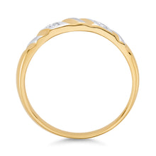 Ioka Jewelry - 14K Two Tone Solid Gold Cubic Zirconia CZ Women's - WEDDING BAND ONLY