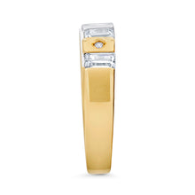 Ioka Jewelry - 14K Two Tone Solid Gold Cubic Zirconia CZ Women's - WEDDING BAND ONLY