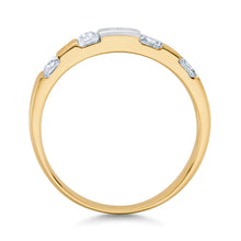 Ioka Jewelry - 14K Two Tone Solid Gold Cubic Zirconia CZ Women's - WEDDING BAND ONLY