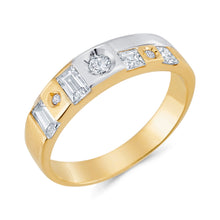 Ioka Jewelry - 14K Two Tone Solid Gold Cubic Zirconia CZ Women's - WEDDING BAND ONLY