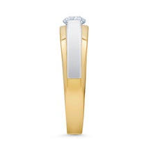 Ioka Jewelry - 14K Two Tone Solid Gold Cubic Zirconia CZ Women's - WEDDING BAND ONLY