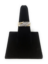 Ioka Jewelry - 14K Two Tone Solid Gold Cubic Zirconia CZ Men's Wedding Band