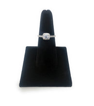 Ioka Jewelry - 14K White Solid Gold 1 Ct. Round Cut Cubic Zirconia Square Pave CZ Wedding Engagement Ring