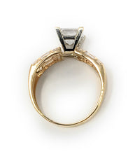 Ioka Jewelry - 14K Yellow Solid Gold 1 Ct. Princess Cut Cubic Zirconia CZ Fancy Wedding Engagement Ring