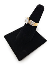 Ioka Jewelry - 14K Yellow Solid Gold 1 Ct. Princess Cut Cubic Zirconia CZ Fancy Wedding Engagement Ring