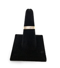 Ioka Jewelry - 14K Yellow Solid Gold Cubic Zirconia CZ Dual Row Band