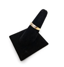 Ioka Jewelry - 14K Yellow Solid Gold Cubic Zirconia CZ Dual Row Band