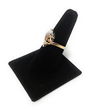 Ioka Jewelry - 14K Tri Color Solid Gold Cubic Zirconia CZ Fancy Dolphin with Heart Ring