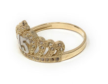 Ioka Jewelry - 14K Two Tone Solid Gold Cubic Zirconia CZ 15 Years Quinceanera Birthday Princess Ring