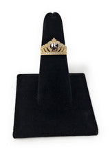 Ioka Jewelry - 14K Two Tone Solid Gold Cubic Zirconia CZ 15 Years Quinceanera Birthday Princess Ring