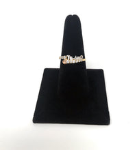 Ioka Jewelry - 14K Tri Color Solid Gold Cubic Zirconia CZ Te Amo Heart Ring