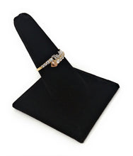 Ioka Jewelry - 14K Tri Color Solid Gold Cubic Zirconia CZ Te Amo Heart Ring