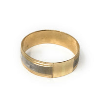 Ioka Jewelry - 14K Two Tone Solid Gold 6mm Diamond Cut Men's Wedding Band