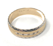 Ioka Jewelry - 14K Two Tone Solid Gold 6mm Men's 5 Stone Cubic Zirconia CZ Wedding Band