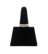 Ioka Jewelry - 14K Two Tone Solid Gold 6mm Men's 5 Stone Cubic Zirconia CZ Wedding Band