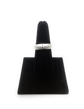 Ioka Jewelry - 14K White Solid Gold 6mm Men's Tri Cross Cubic Zirconia CZ Thin Wedding Band