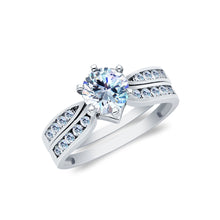 Ioka Jewelry - 14K White Solid Gold 1.0 Ct. Round Cut Cubic Zirconia CZ Wedding Ring Set