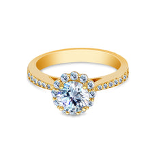 Ioka Jewelry - 14K Yellow OR White Solid Gold 1.25 Ct. Round Cut Cubic Zirconia CZ Wedding Engagement Ring