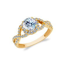 Ioka Jewelry - 14K Yellow OR White Solid Gold 1.25 Ct. Round Cut Cubic Zirconia CZ Wedding Engagement Ring