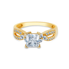 Ioka Jewelry - 14K Yellow OR White Solid Gold 1 Ct. Princess Cut Cubic Zirconia CZ Wedding Engagement Ring